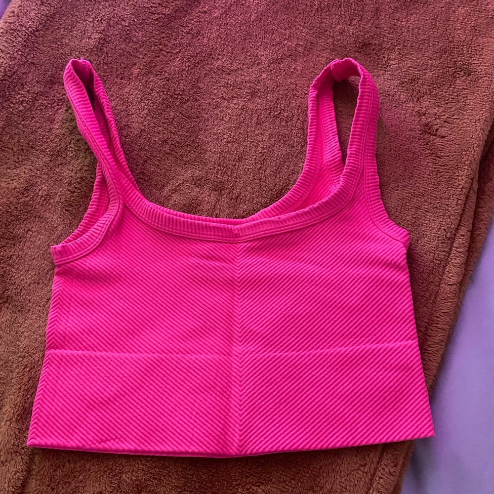 Nikibiki Hot Pink Ribbed Tank Top